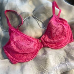 Gorgeous Hot Pink Underwire Plunge Bra by Natori